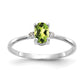 Diamond and 6x4 Oval Peridot Birthstone Ring - WBC