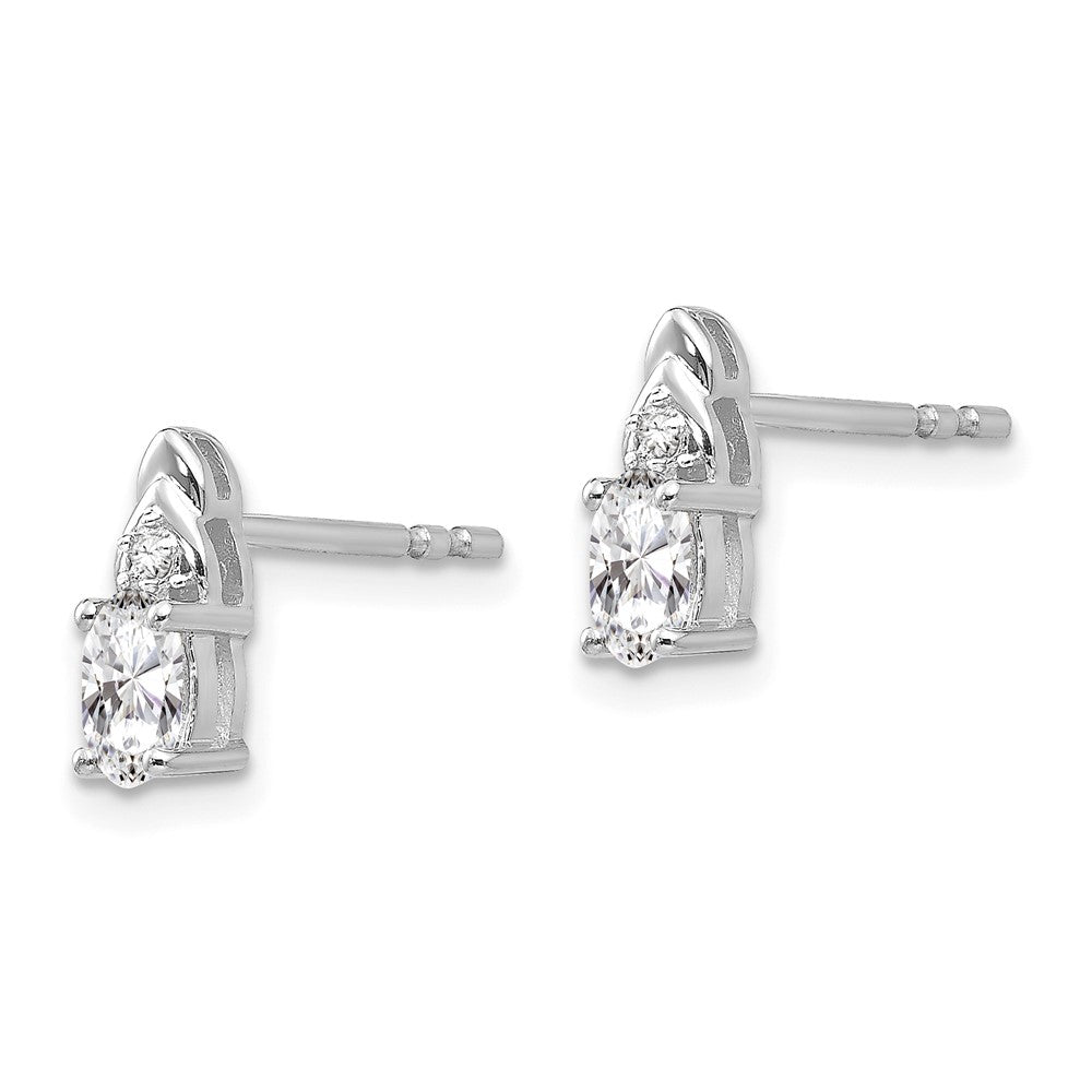 5x3 Oval April/ Topaz and Diamond Post Earrings - WBC
