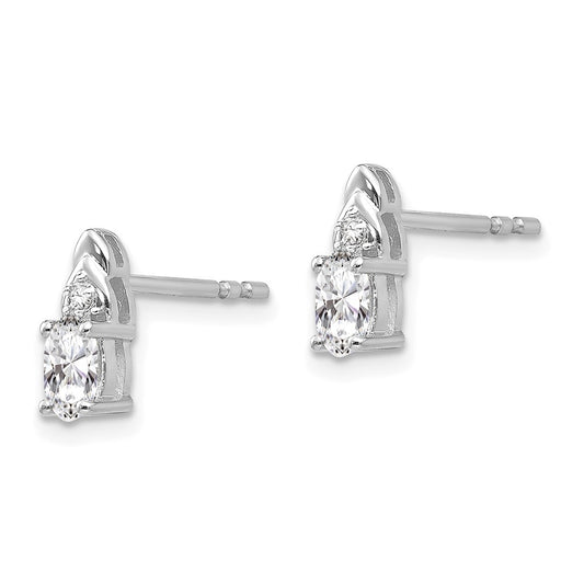 5x3 Oval April/ Topaz and Diamond Post Earrings - WBC