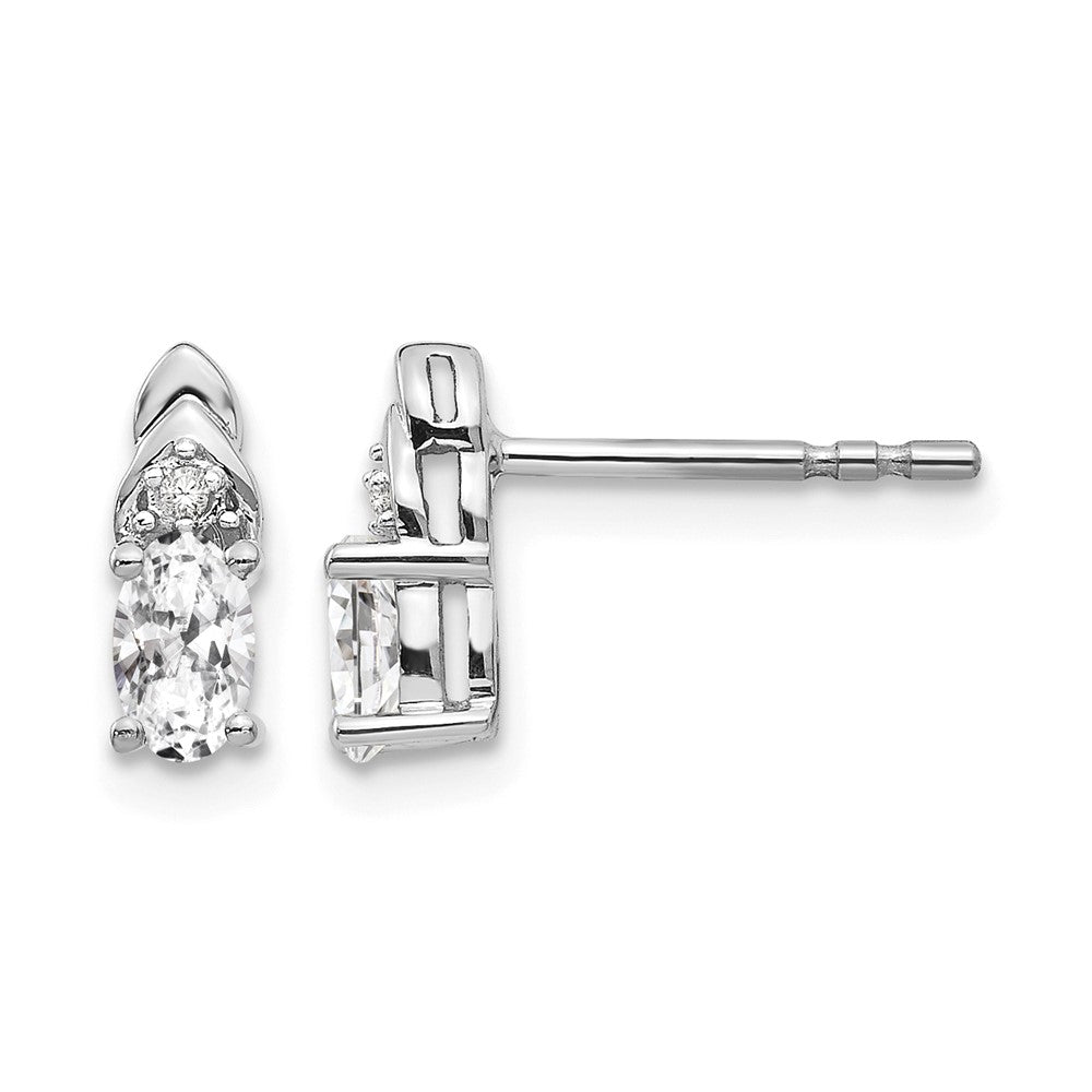 5x3 Oval April/ Topaz and Diamond Post Earrings - WBC