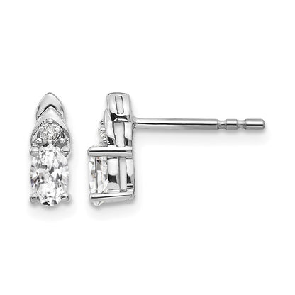 5x3 Oval April/ Topaz and Diamond Post Earrings - WBC