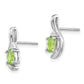 5x3 Oval August/Peridot and Diamond Post Earrings - WBC