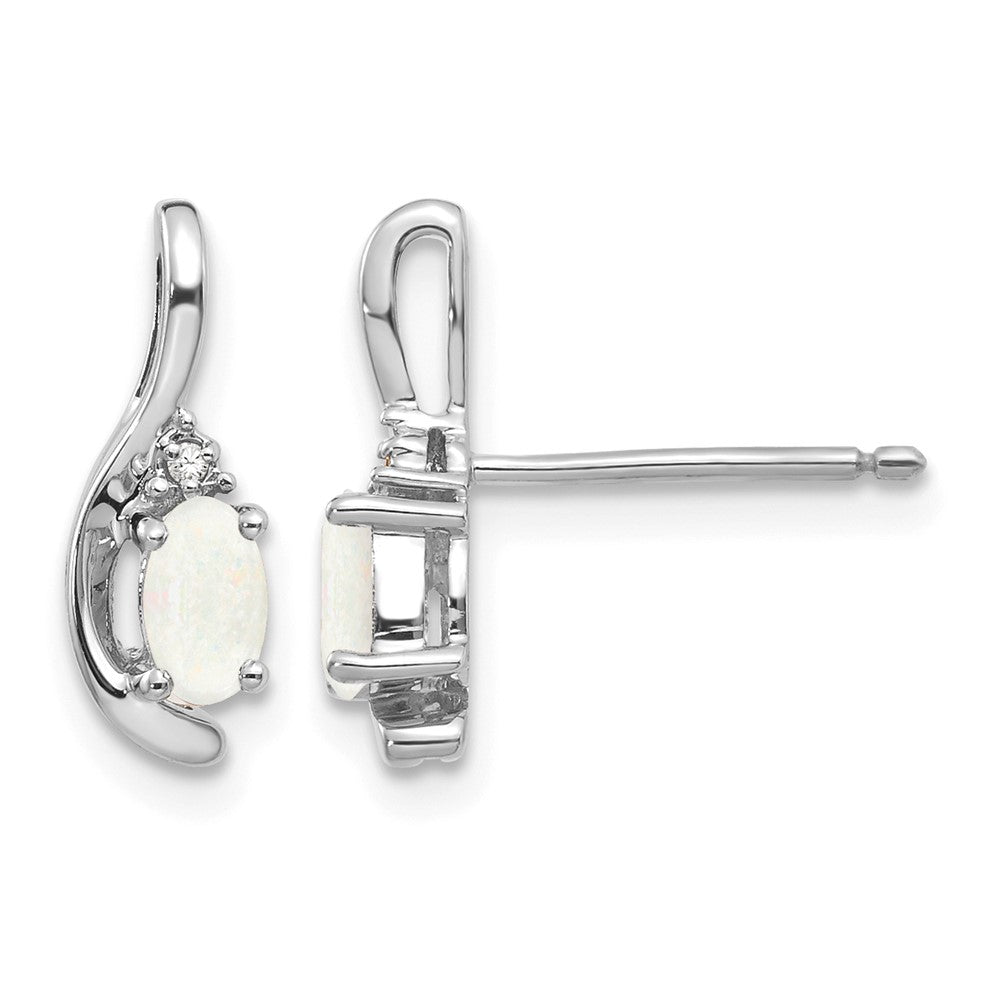 5x3 Oval October/Opal and Diamond Post Earrings - WBC
