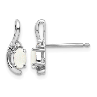 5x3 Oval October/Opal and Diamond Post Earrings - WBC