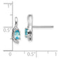 5x3 Oval December/Blue Topaz and Diamond Post Earrings - WBC