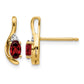 5x3 Oval January/Garnet and Diamond Post Earrings - WBC