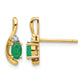 5x3 Oval May/Emerald and Diamond Post Earrings - WBC
