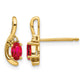 5x3 Oval July/Ruby and Diamond Post Earrings - WBC