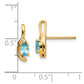 5x3 Oval December/Blue Topaz and Diamond Post Earrings - WBC