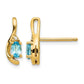 5x3 Oval December/Blue Topaz and Diamond Post Earrings - WBC