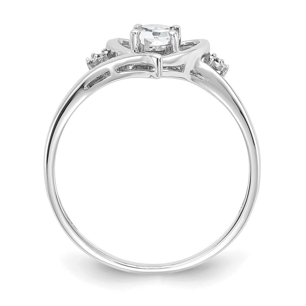 6x4 Oval April/ Topaz and Diamond Heart Ring - WBC