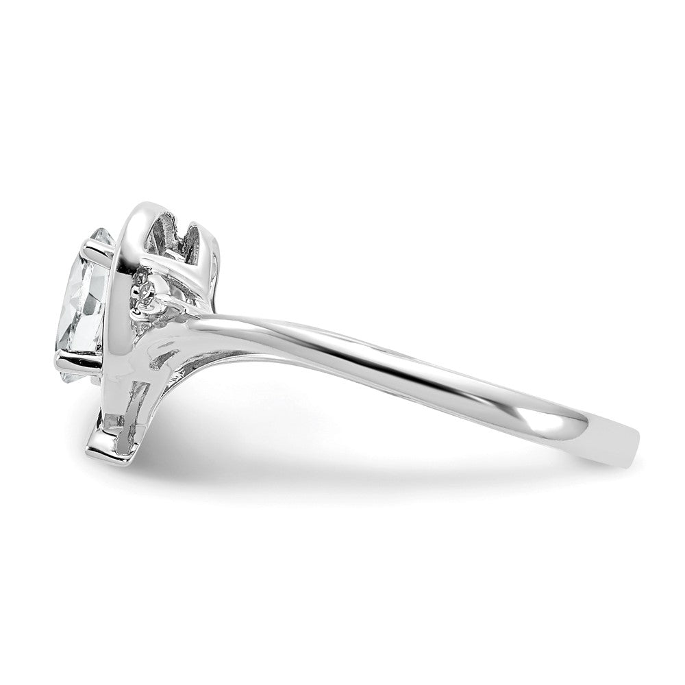 6x4 Oval April/ Topaz and Diamond Heart Ring - WBC