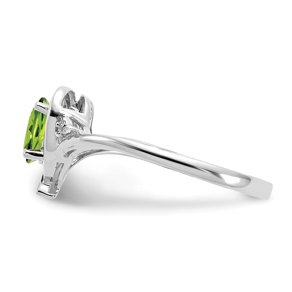 6x4 Oval August/Peridot and Diamond Heart Ring - WBC