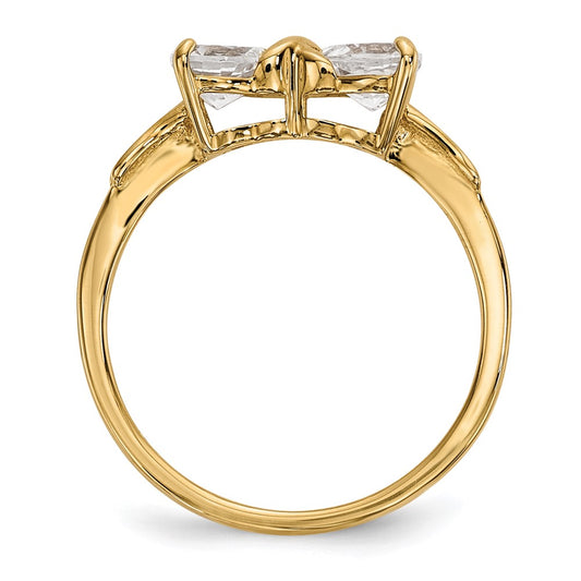 Polished April/ Topaz Bow Ring - WBC