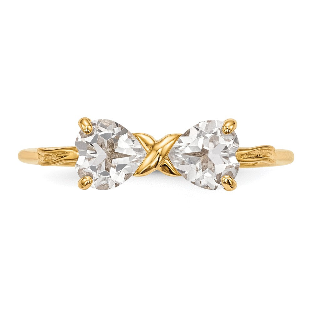 Polished April/ Topaz Bow Ring - WBC