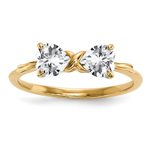 Polished April/ Topaz Bow Ring - WBC