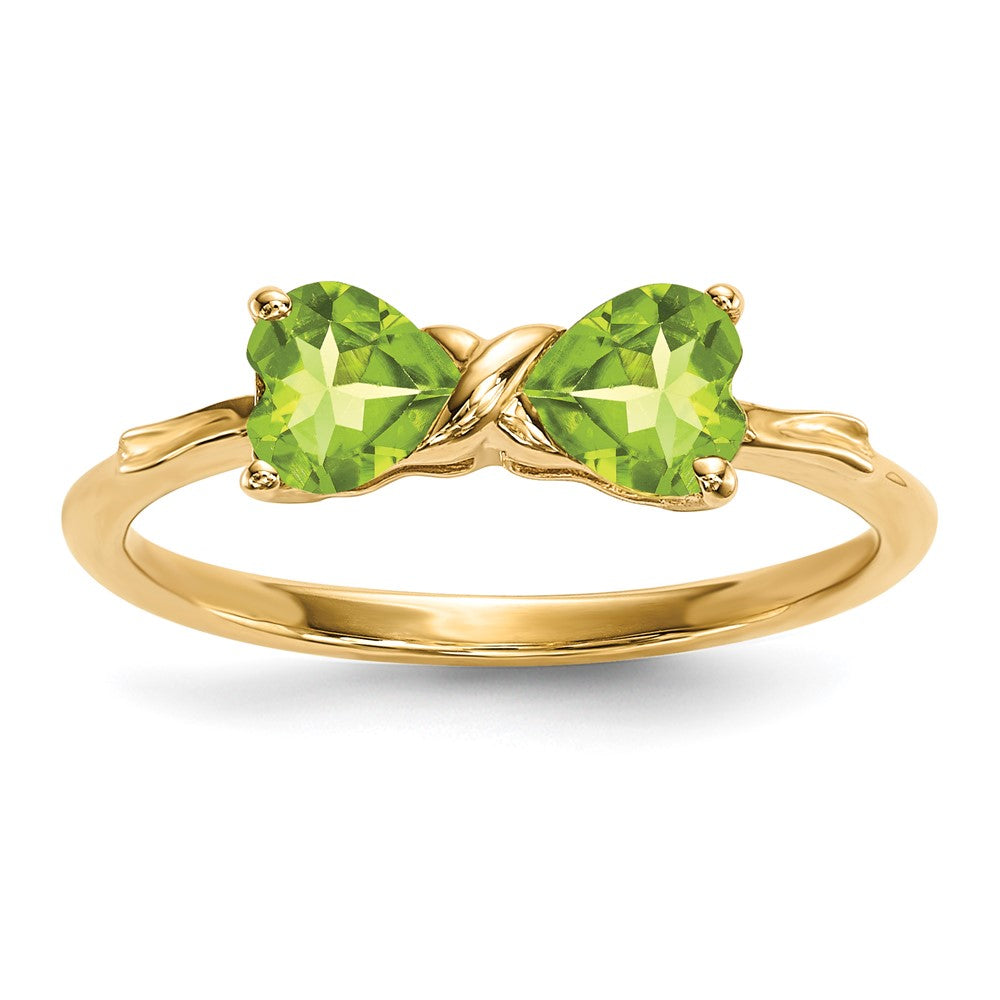 Polished August/Peridot Bow Ring - WBC