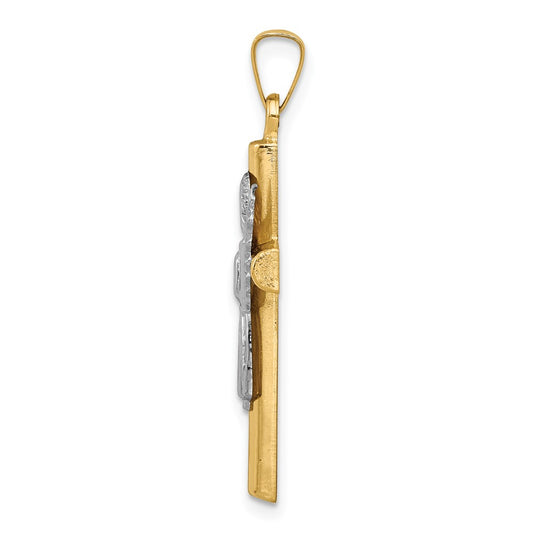 Two-Tone Angel and Cross Pendant - WBC