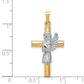 Two-Tone Angel and Cross Pendant - WBC
