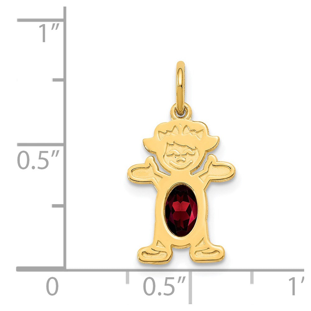 Girl Charm 6x4 Oval Genuine Garnet-January - WBC