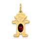 Girl Charm 6x4 Oval Genuine Garnet-January - WBC