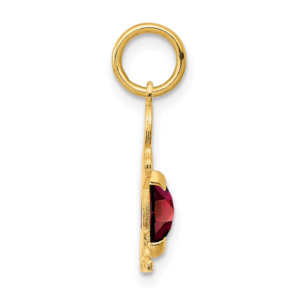 Boy Charm 6x4 Oval Genuine Garnet-January - WBC