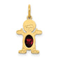 Boy Charm 6x4 Oval Genuine Garnet-January - WBC