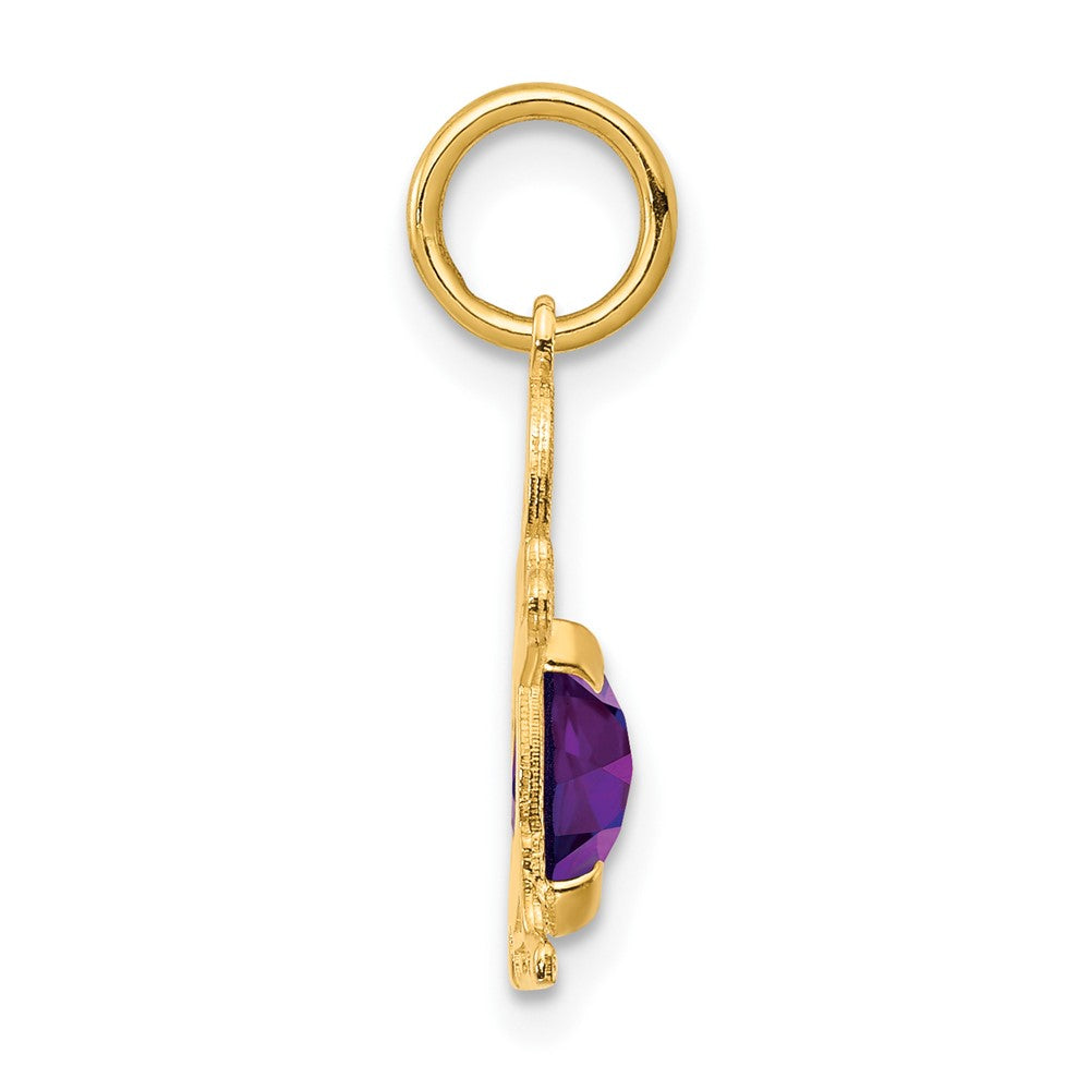Boy Charm 6x4 Oval Genuine Amethyst-February - WBC