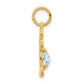 Girl Charm 6x4 Oval Genuine Aquamarine-March - WBC