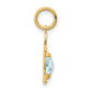 Boy Charm 6x4 Oval Genuine Aquamarine-March - WBC