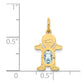 Boy Charm 6x4 Oval Genuine Aquamarine-March - WBC