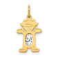 Girl Charm 6x4 Oval Genuine Topaz-April - WBC