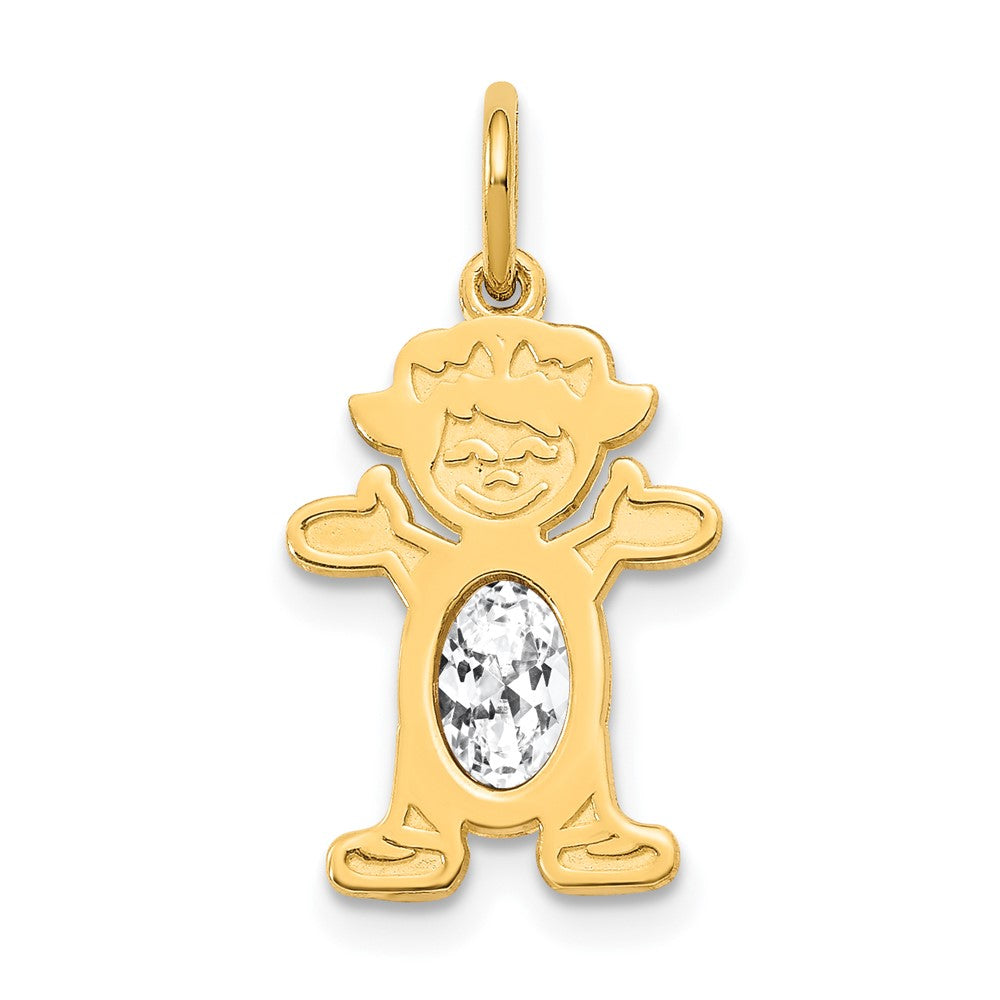Girl Charm 6x4 Oval Genuine Topaz-April - WBC