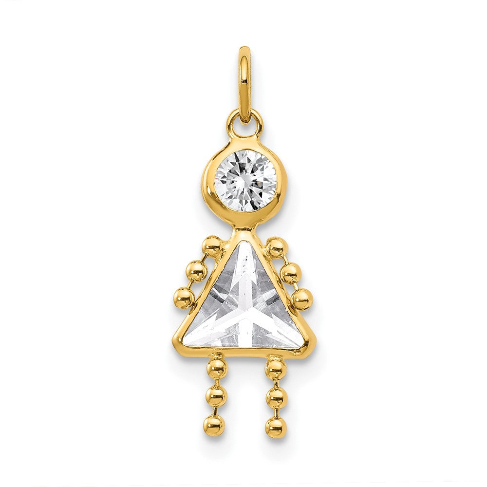 April Girl Synthetic Birthstone Charm - WBC