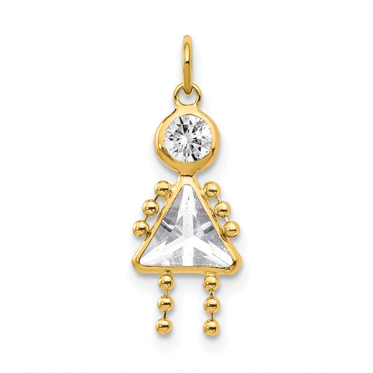April Girl Synthetic Birthstone Charm - WBC