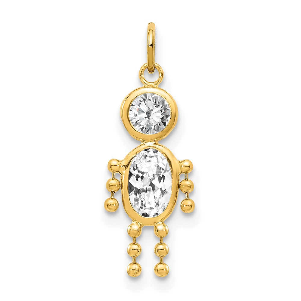 April Boy Synthetic Birthstone Charm - WBC