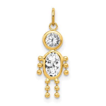 April Boy Synthetic Birthstone Charm - WBC