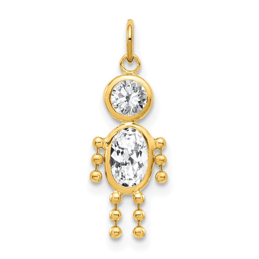 April Boy Synthetic Birthstone Charm - WBC