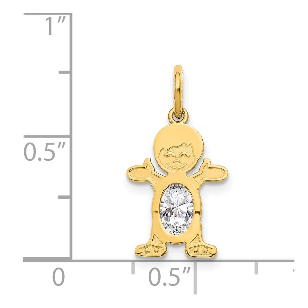 Boy Charm 6x4 Oval Genuine Topaz-April - WBC