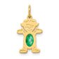 Girl Charm 6x4 Oval Genuine Emerald-May - WBC