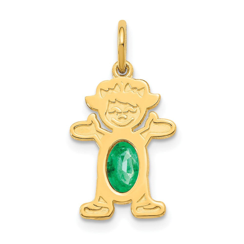 Girl Charm 6x4 Oval Genuine Emerald-May - WBC
