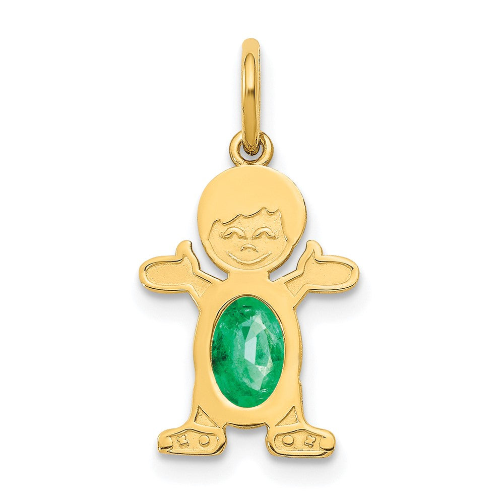Boy Charm 6x4 Oval Genuine Emerald-May - WBC