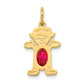 Girl Charm 6x4 Oval Genuine Ruby-July - WBC