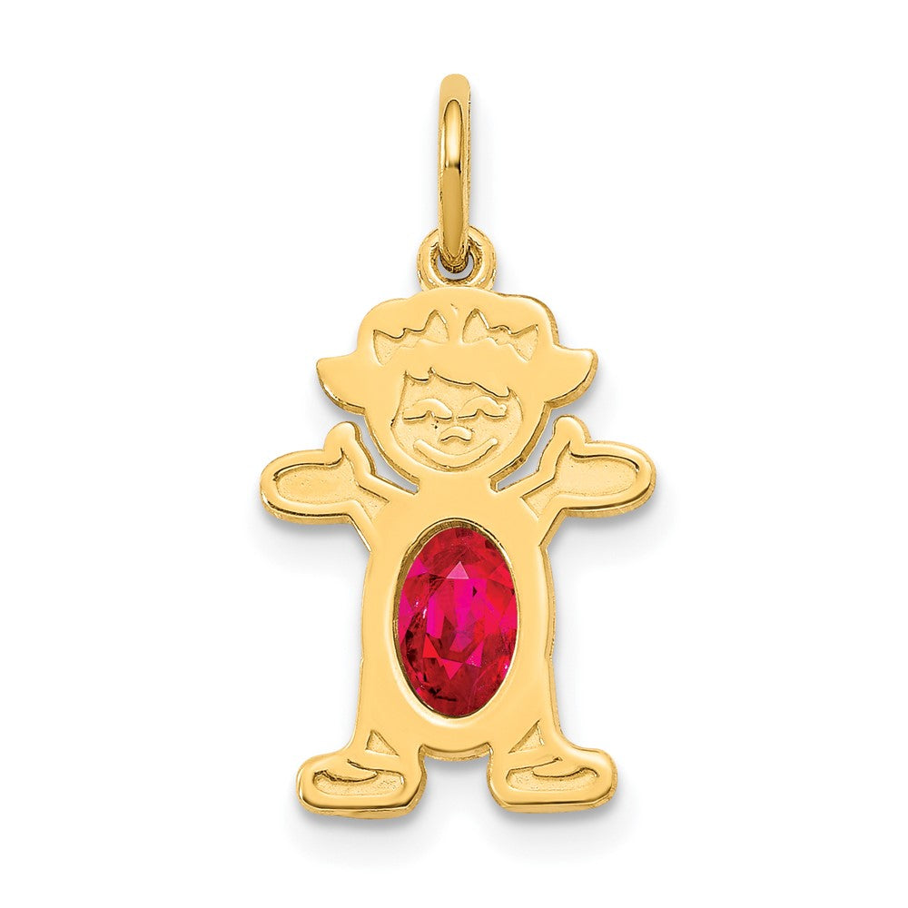 Girl Charm 6x4 Oval Genuine Ruby-July - WBC