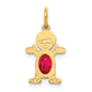 Boy Charm 6x4 Oval Genuine Ruby-July - WBC