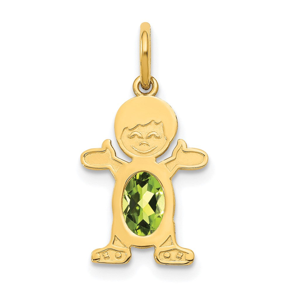 Boy Charm 6x4 Oval Genuine Peridot-August - WBC