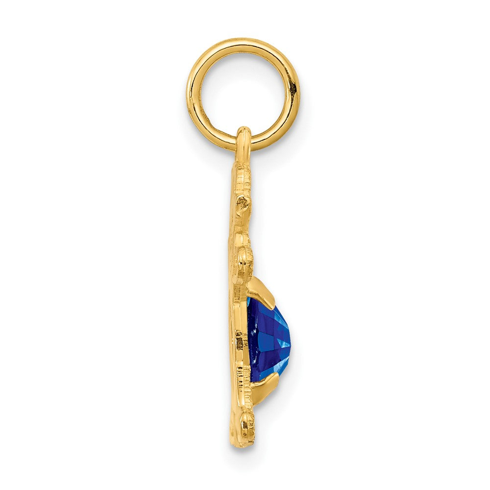 Girl Charm 6x4 Oval Genuine Sapphire-September - WBC