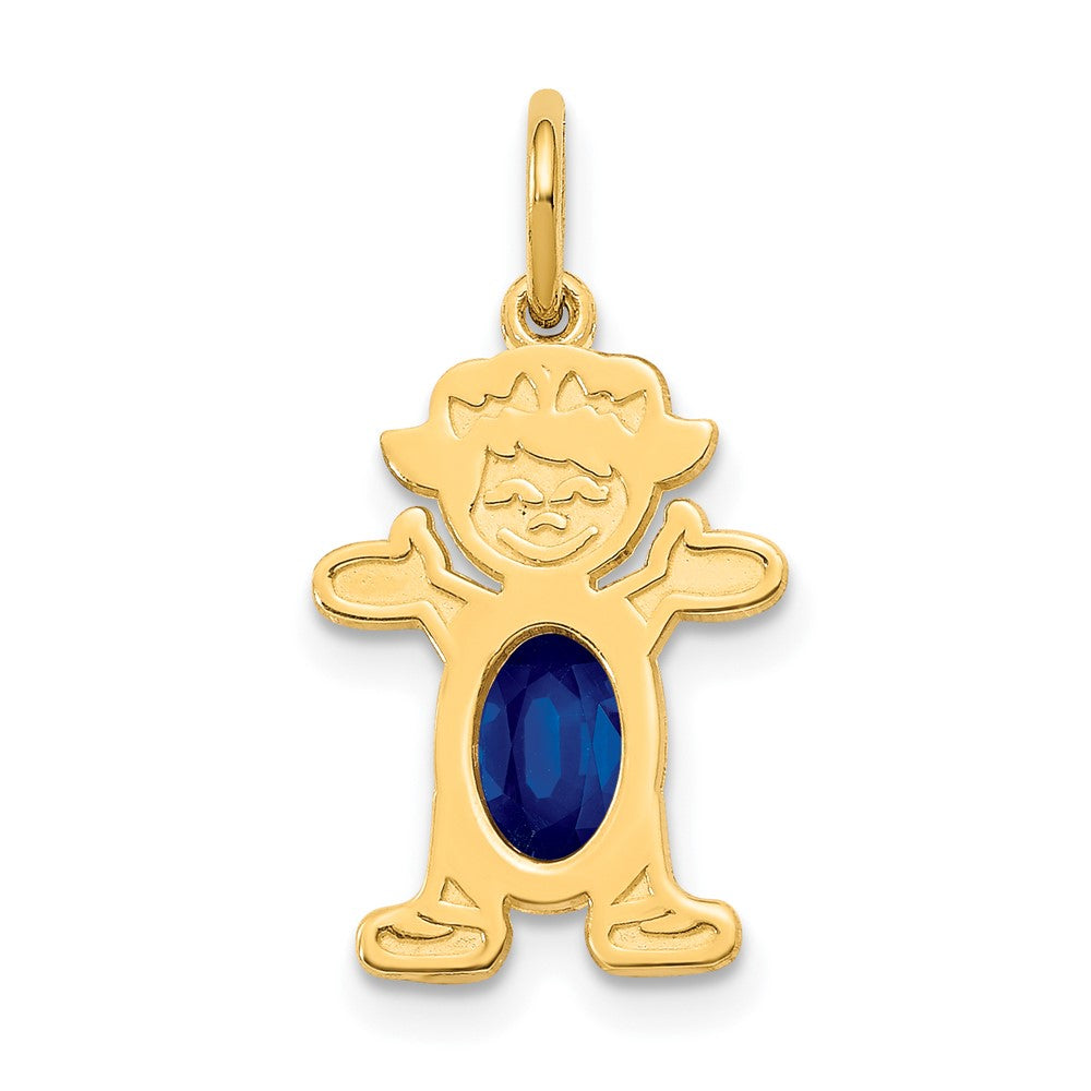 Girl Charm 6x4 Oval Genuine Sapphire-September - WBC