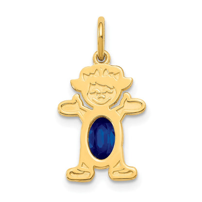 Girl Charm 6x4 Oval Genuine Sapphire-September - WBC