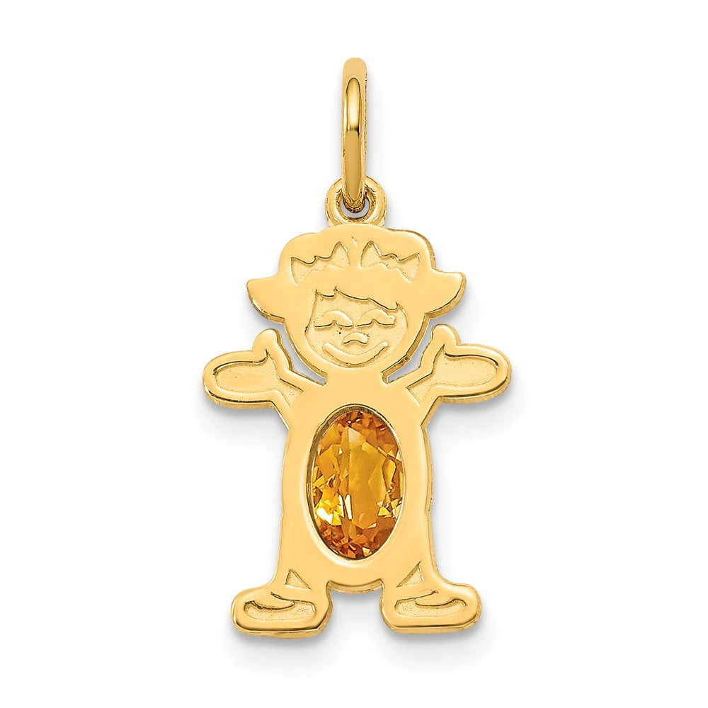 Girl Charm 6x4 Oval Genuine Citrine-November - WBC